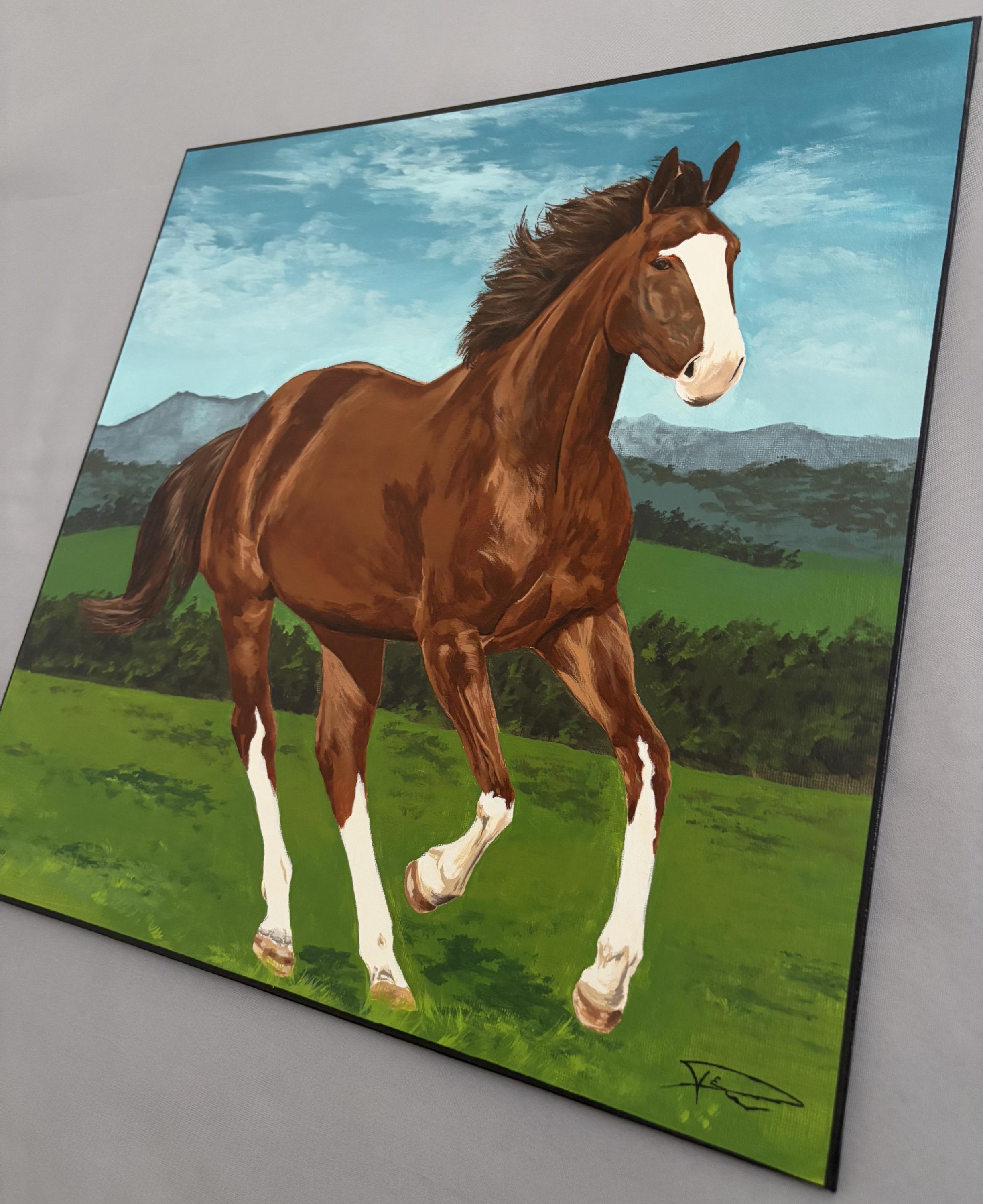 馬のオリジナルアクリル画 - 馬の絵 - アクリル画 - 動物の絵 - 動物の