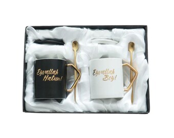 Ertugrul Themed Mr and Mrs Couples Luxury Ceramic Cups Gift Set Dirilis Ertugrul Resurrection Ertugrul Kurulus Osman