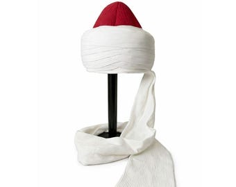 Kurulus Osman Sarik White and Maroon Hat of Osman Bey Kayi Ertugrul