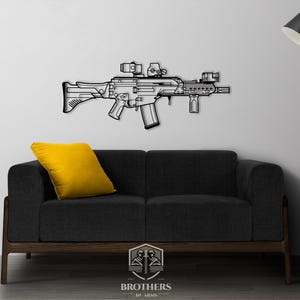 G36KA4 DXF cut file, svg cut file for cricut, dxf files for plasma cnc, laser cut, print, wood wall decor, metal panels, design, art