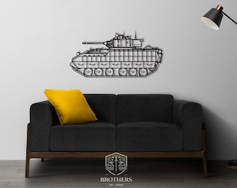 M3A3-Bradley DXF cut file, svg cut file for cricut, dxf files for plasma cnc, laser cut, print, wood wall decor, metal panels, design, art