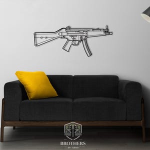 MP5A5 DXF-Schnittdatei, SVG-Schnittdatei für Cricut, DXF-Dateien für Laserschnitt, Laserschnitt, Druck, Holzwanddekor, Metallplatten, Design, Kunst