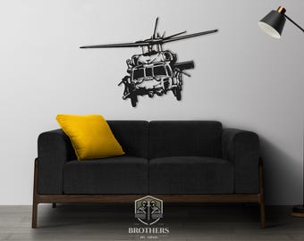 Black Hawk SWS DXF cut file, svg cut file for cricut, dxf files for plasma cnc, laser cut, print, wood wall decor, metal panels, design