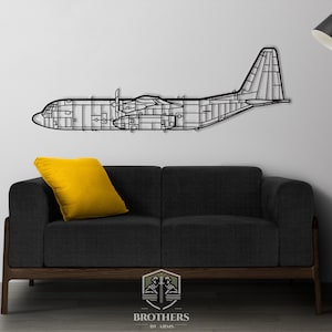 C-130 Hercules SWS DXF cut file, svg cut file for cricut, dxf files for plasma cnc, laser cut, print, wood wall decor, metal panels, design