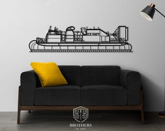 Landing Craft Air Cushion DXF cut file, svg cut file for cricut, dxf files for plasma cnc, laser cut, print, wood wall decor, metal panels