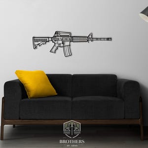 M4A1 DXF cut file, svg cut file for cricut, dxf files for plasma cnc, laser cut, print, wood wall decor, metal panels, design, art