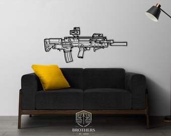 Hellion 5.56 Rifle cut file, svg cut file for cricut, dxf files for plasma cnc, laser cut, print, wood wall decor, metal panels, design, art