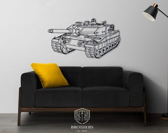 LEOPARD-2A6 DXF cut file, svg cut file for cricut, dxf files for plasma cnc, laser cut, print, wood wall decor, metal panels, design, art