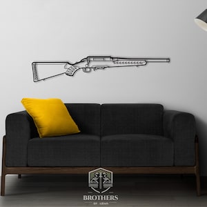 American Ranch rifle DXF cut file, svg cut file for cricut, dxf files for plasma cnc, laser cut, print, wood wall decor, metal panels,design