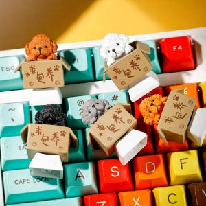 Cute Puppy dog Artisan Keycap, Cute Yorkshire Keycaps Artisan Keycap for Mechanical Keyboard Cherry MX Keycap Cute Gift for Her Birthday