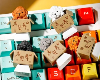 Schattige puppy hond Artisan keycap, schattige Yorkshire keycaps Artisan keycap voor mechanisch toetsenbord Cherry MX keycap leuk cadeau voor haar verjaardag