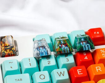 Tecla de resina artesanal: Tecla de perfil SA hecha a mano para teclados mecánicos Cherry MX, diseño 3D personalizado, regalo único para gamers y fans de Jiraiya.
