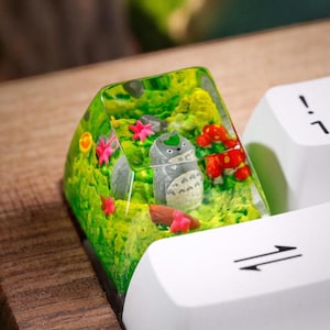 Keyboard Totoro Artisan Keycap for MX Style Mechanical Switches Gaming Ghibli Animation Japanese Fans Gift ESC, Handmade Lamp Christmas Gift