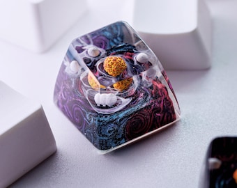 Planet Keycap, Solar Systerm Keycap, Galaxy Keycap, Universe Keycap, Keycap Set for MX Cherry Switches Mechanical Keyboard, Handmade Gift