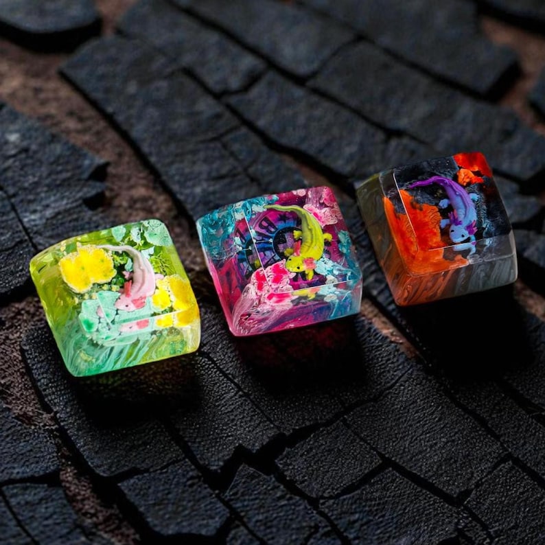 Purple Axolotl SA Artisan Keycap, Custom DOM Keycap, Artisan Cherry Mx ...