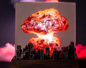 Atombombens hartslampa - Svampmolnslampa - Unik handgjord lampa - Jubileumspresent - Julklapp till honom