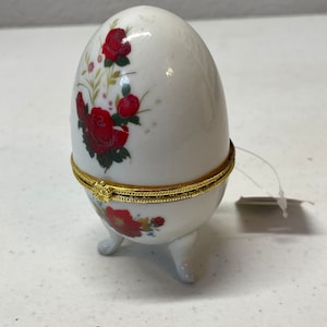 Vintage Ceramic Egg Trinket Box