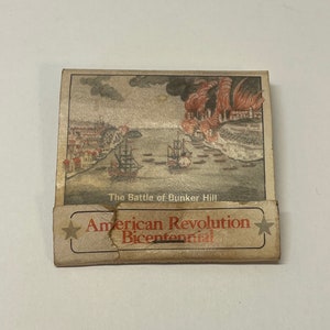 Vintage American Revolution Bicentennial Battle of Bunker Hill Match Book