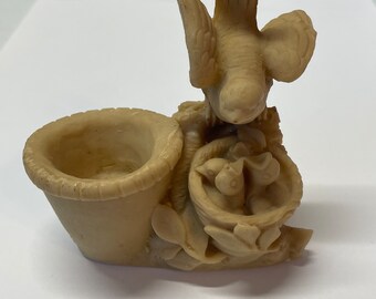 Vintage Ceramic Bird Nest Candle Holder