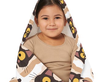 Bread Cat Loaf Youth Hooded Towel | Cute Kids Shower Towel