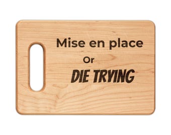 Setting up or Die Trying wooden cutting board | Engraved kitchen sign