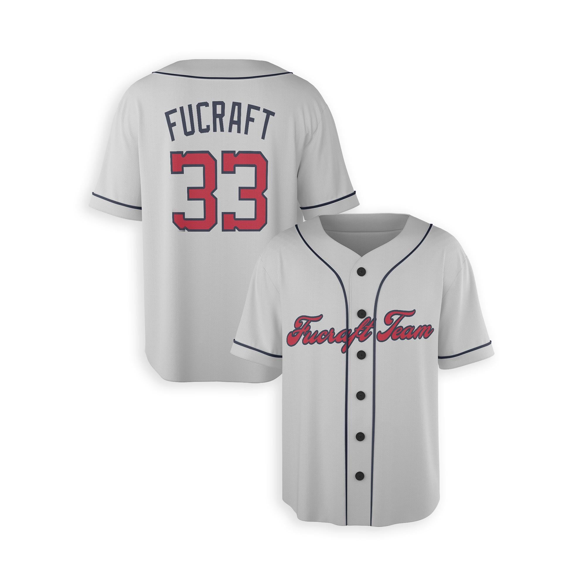 Gepersonaliseerde honkbaljersey Atlanta Braves: sublimatiedruk, biesopties