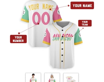 Personalized San Diego Padres Jersey, White, City Connect Player, Custom Baseball Printing for Men, Women, and Kids - Piping & No Piping