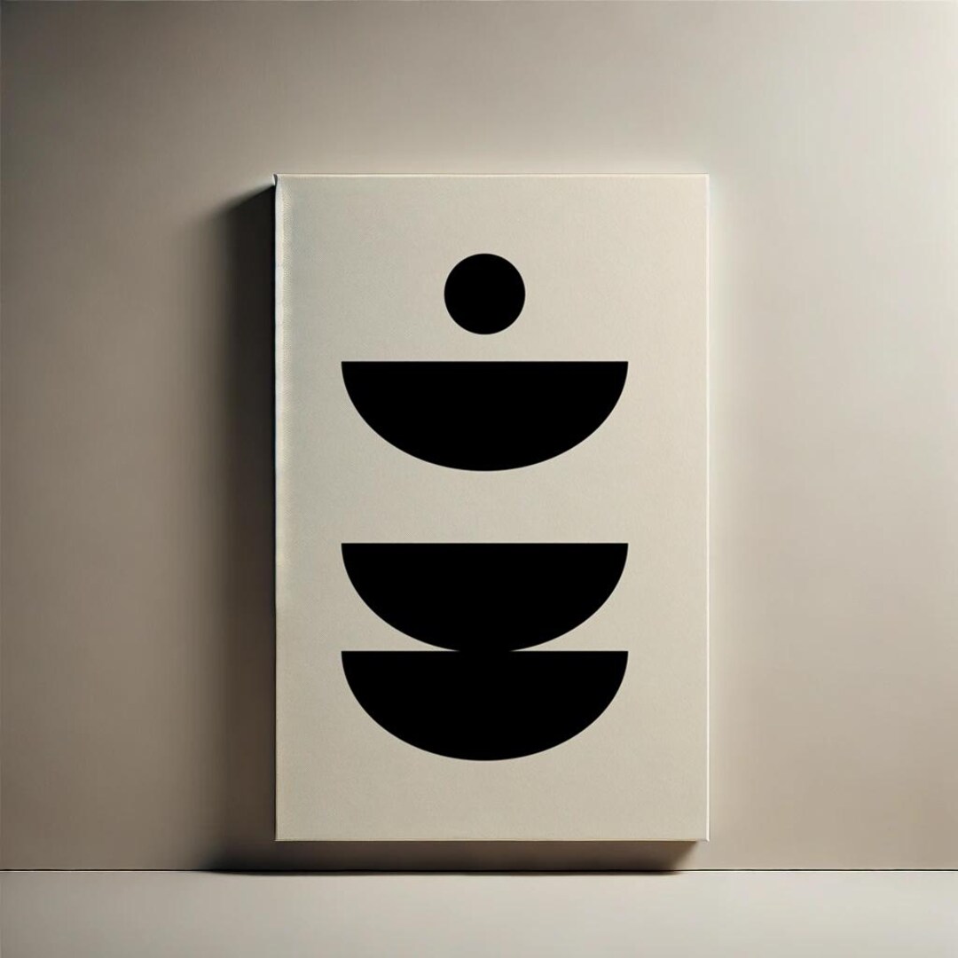 Minimalist Black and White Abstract Canvas Art - Geometric Modern ...