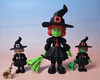 Girl Witch Horror Figure 3D Printed