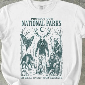 Protect Our National Parks Comfort Colors Shirt, Mothman Cryptid T Shirt, National Park Gift, Bigfoot Tee