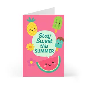 Lustige & skurrile Grußkarten für Sommerfeiern, süße Grußkarten für Geburtstage, Dankeskarten, Sommervibes, handgemacht mit Liebe