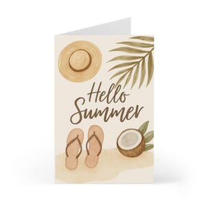 Set di biglietti d'auguri Summer Vibes, 7 pezzi assortiti fatti a mano per celebrazioni, amicizia, eventi estivi