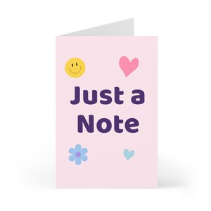Vrolijke wenskaartenset, Just a Note-kaarten, handgeschreven notitiekaarten, schattig briefpapier voor alle gelegenheden, milieuvriendelijke kaarten