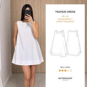 Trapez Kleid Schnittmuster | Druckbare PDF | Größen XS–XL | Octopussy Studio Muster