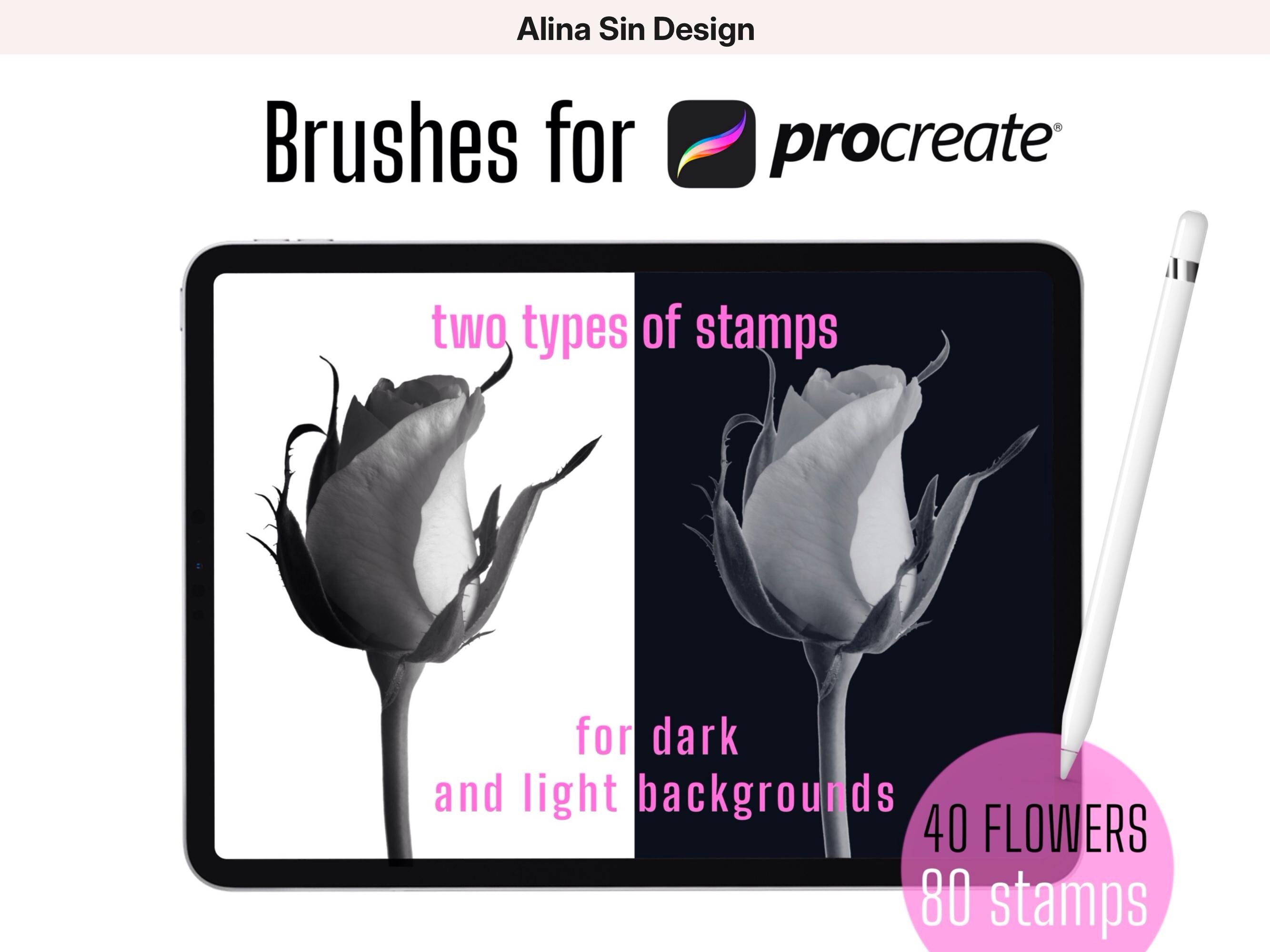 Procreate Brushes Realism Flowers Botanical Tattoo Brush Set - Etsy