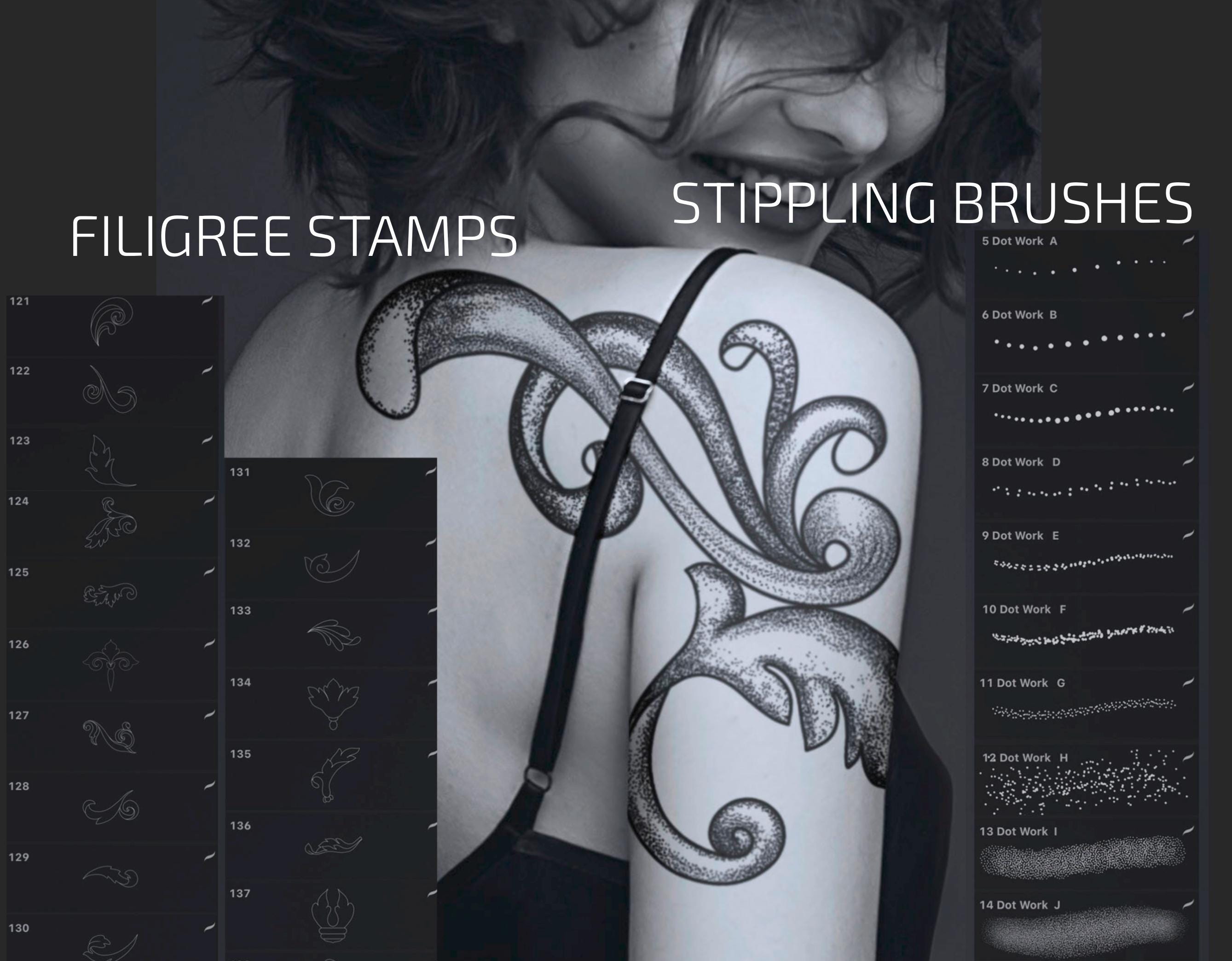 Ornamental Tattoo Brushes for Procreate Geometric Halftone Ornament ...