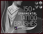 Ornamental Tattoo Brushes for Procreate: Geometric, Mandala, Filigree Stamps