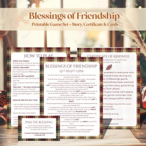 Blessings of Friendship Left Right Game, Christian Fall Printable Thanksgiving Bible Game for Church, Women’s Ministry, Family Fellowship