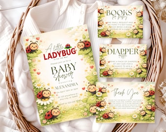 Invitación para baby shower de mariquita