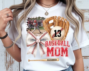 Plantilla personalizada de Canvas para mamá de béisbol con inserción de foto en formato PNG