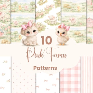 Patrón de gallina de granja, patrón sin costuras de vida en la granja, patrón sin costuras de lazo coqueto (uso comercial)