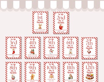 Editable Template 12 Days of Christmas Gift Tags for HIM