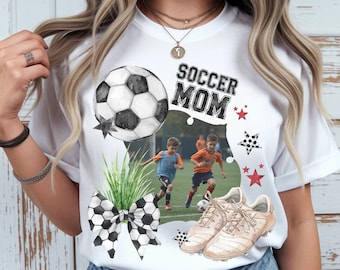 Plantilla personalizada de lienzo para mamá futbolista con foto insertada en formato PNG