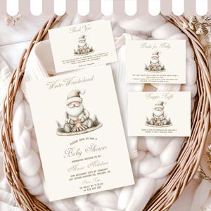 Set per baby shower invernale neutro, invito "Renna Baby It's Cold Outside", set per baby shower Cozy Woodland, baby shower gender-neutral