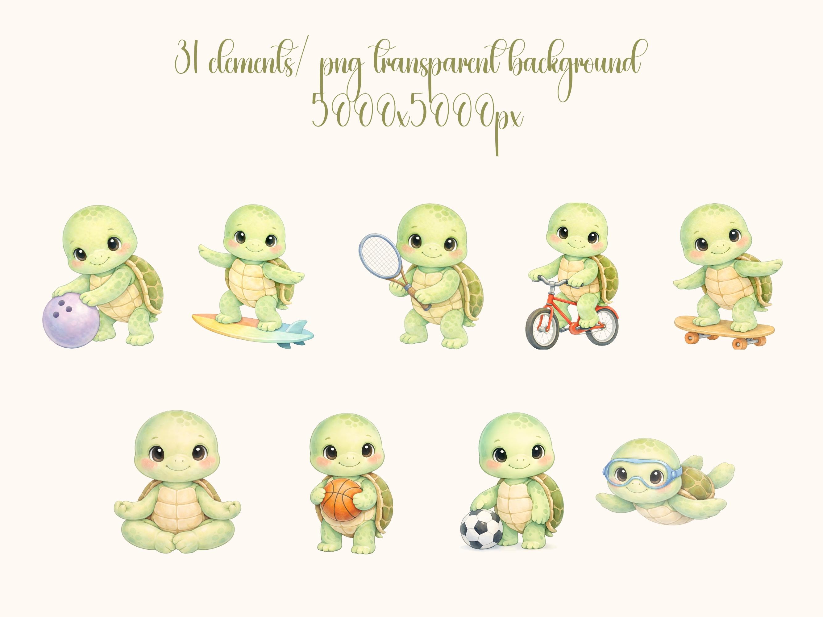 Turtle Clipart Bundle, Digital Download, 300 DPI PNG (commercial Use ...