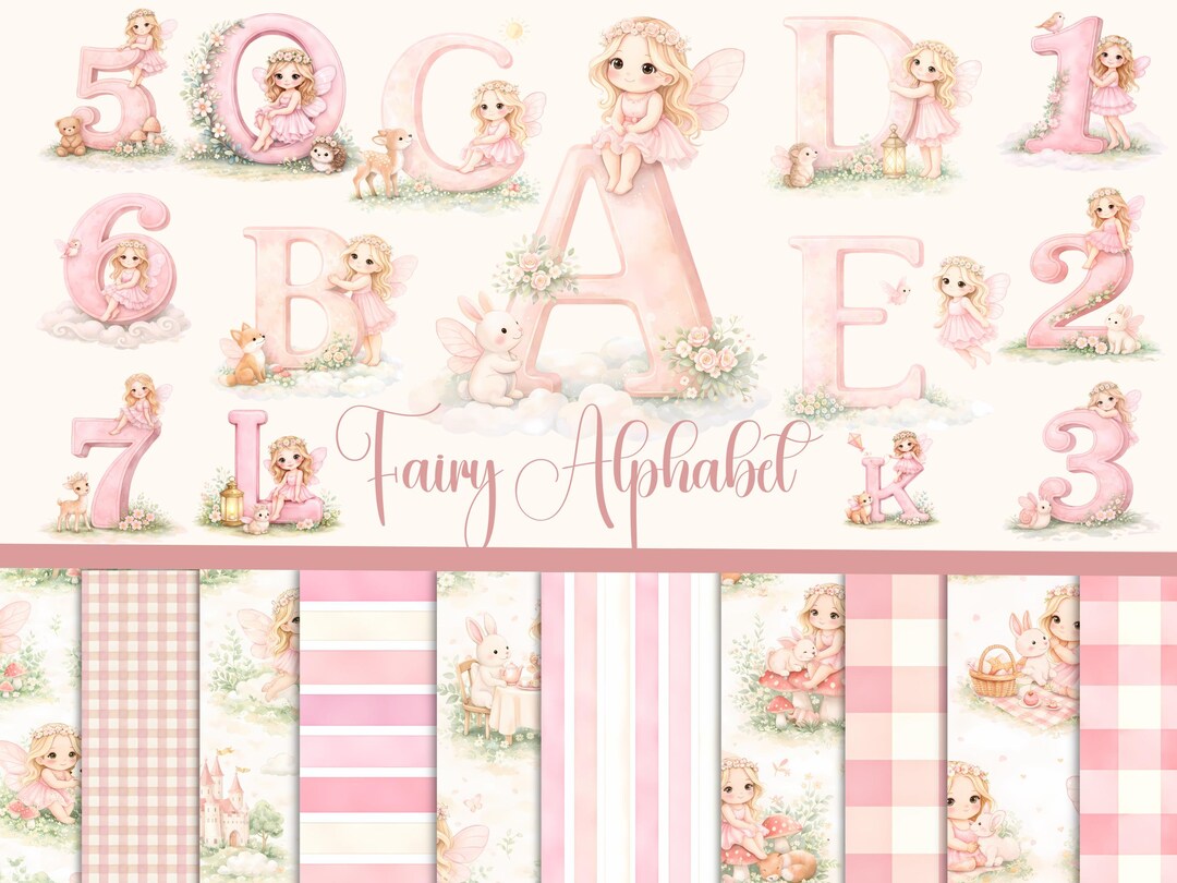 Pink Fairy Alphabet Clipart Bundle (commercial Use) - Etsy UK