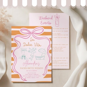 Italian Summer Bachelorette Invite, Editable Template for Fun Party, Digital Download, Unique Style,Fun Party Planning,Digital Download