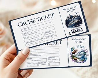 EditableAlaska Trip Cruise Ticket Template