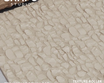 岩壁テクスチャローラー STL | 石のパターン | 3Dプリントポリマークレイツール（デジタルファイル）