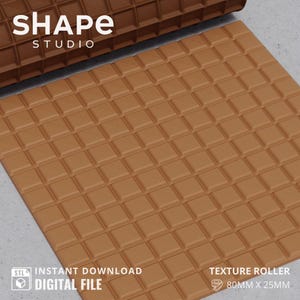 Chocolate Texture Roller: Polymer Clay 3D Print STL (Digital File)